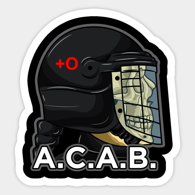 A.C.A.B. Skull riot police art Sticker by Drumsartco